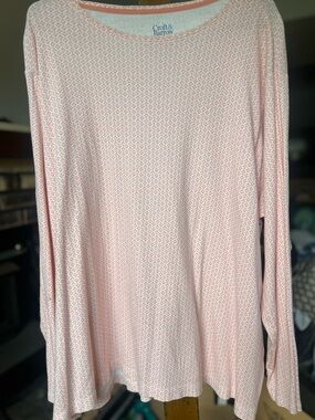 Croft & Barrow Pink Geo Print Long Sleeve Tee